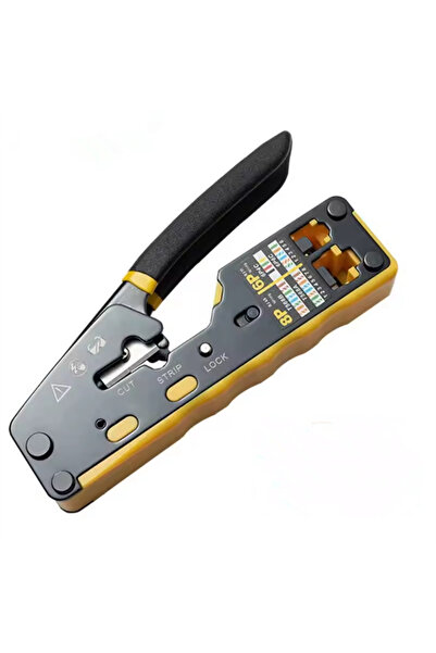 Choice Yellow Straight RJ45 Crimping Tool Kit, Integrated Ethernet Crimper Ca...