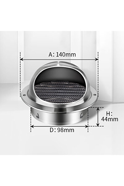 Choice3 100MM Vent Cover Duct Vent, Dryer Exhaust Vent Wall Vent Stainless St...