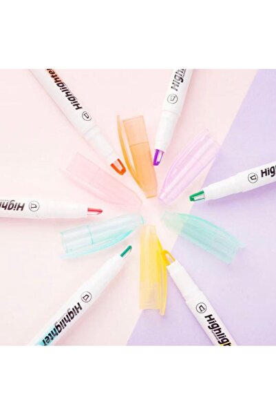 Choice 6pcs 6Colors Dual-Tip Clear View Tip Highlighter, See Through Window C...