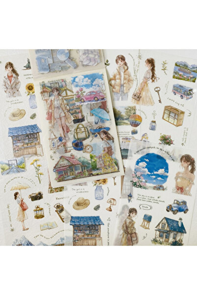 Choice3 D 20sheets Scrapbook Stickers Vintage Character PET Washi Paper Stick...