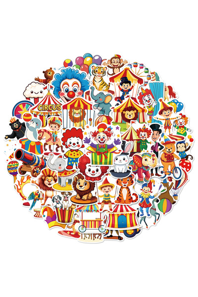 Choice 50/100/150 قطعة من ملصقات السيرك برسومات جرافيتي، ملصقات كرتونية لطيفة...