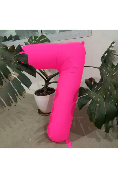 Choice بالون رقم 7 مقاس 40 بوصة، بالون وردي فسفوري مقاس 40 بوصة، أرقام من 0 إ...