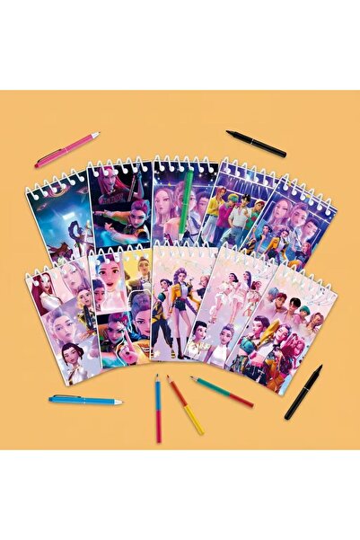 Choice مجموعة دفاتر صغيرة من عشرة دفاتر بتصميم صائد الشياطين الكوري، كل دفتر ...