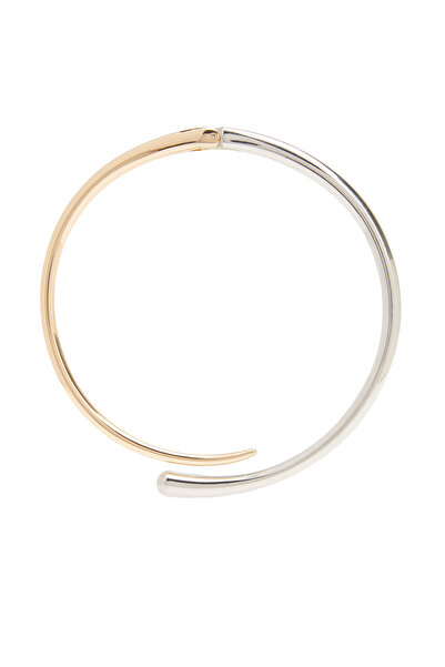 Network Gümüş Altın Rengi Kadın Choker Kolye