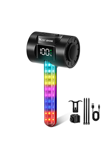 Choice أضواء دراجة بسبعة ألوان للقيادة الليلية، مزودة بخاصية الاستشعار الذكي ...