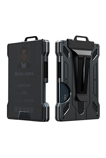 Choice حامل بطاقات زيارة معدني أسود اللون، محفظة RFID رفيعة وصغيرة الحجم، حام...