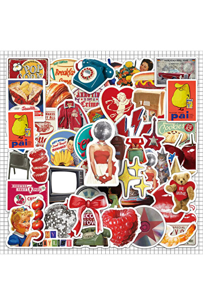 Choice ١٠ قطع، ١٠/٣٠/٥٠ قطعة، ملصقات كرتونية عتيقة الطراز الأمريكي، أنماط إبد...