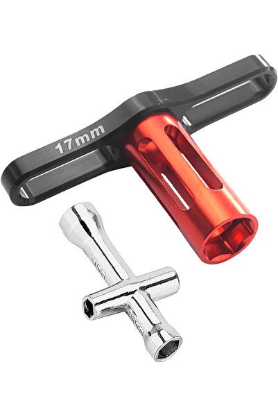 Choice مفتاح سداسي أحمر مقاس 17 مم ومجموعة مفاتيح ربط مقاسات 4/5/5.5/7 مم لإط...