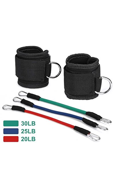 Choice مجموعة من 3 أربطة مقاومة لتقوية عضلات المؤخرة والساقين مع أساور للكاحل...