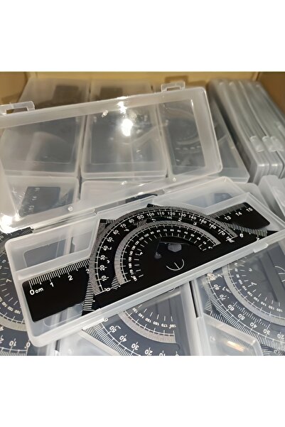 Choice مجموعة مسطرة هندسية من سبائك الألومنيوم السوداء، ومنقلة مثلث رياضي، من...