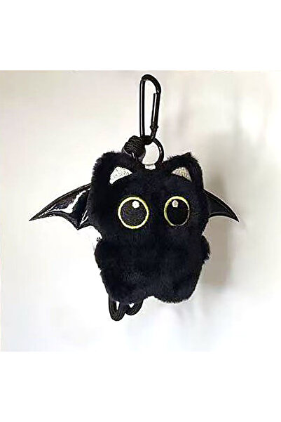 Choice A05 1/6PCS سلسلة مفاتيح على شكل قطة سوداء لطيفة من القطيفة، دمية قطيفة...