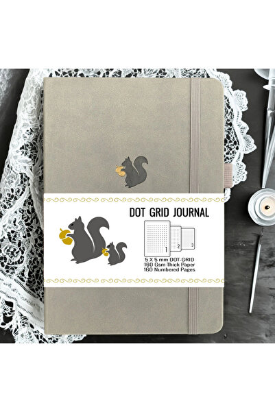 Choice A5 Grey Dotted A5 Journal with Numbered Pages – BUJO Dot Grid Notebook...