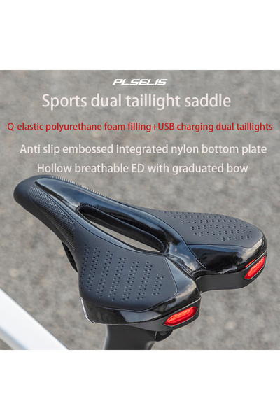 Choice black PLSELIS Bicycle Saddle at Night with Taillights Charging Battery...