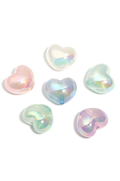 Choice 20PC Random Luminous fat love heart acrylic fine flash peach heart ver...