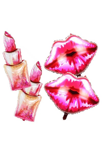 Choice 65x32x60cm style-1 4pcs Kiss Lip Balloon Red Lipstick Balloon for Make...