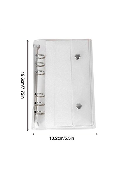 Choice A6 Clear Binder A6/A7 6-Ring Clear PVC Notebook Loose Leaf Binder Cove...