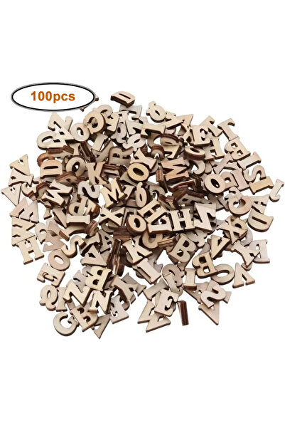 Choice1 حروف خشبية صغيرة غير مصقولة، مقاس 15 مم (0.59 بوصة)، 100 قطعة
