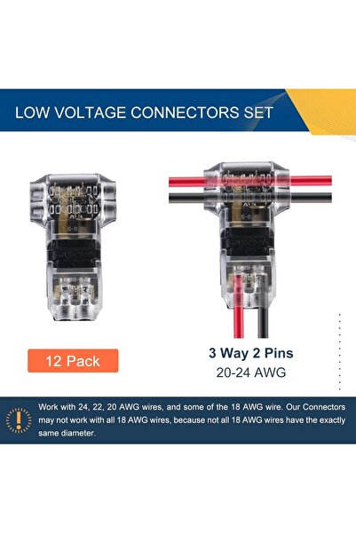 Choice 12 قطعة أو 24 قطعة من موصلات توصيل الأسلاك من النوع T ذات دبابيس ثنائي...