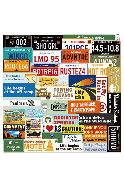 Choice ٥٠ قطعة من ملصقات سيارات كرتونية جديدة برسومات اقتباسات - ملصقات مقاوم...