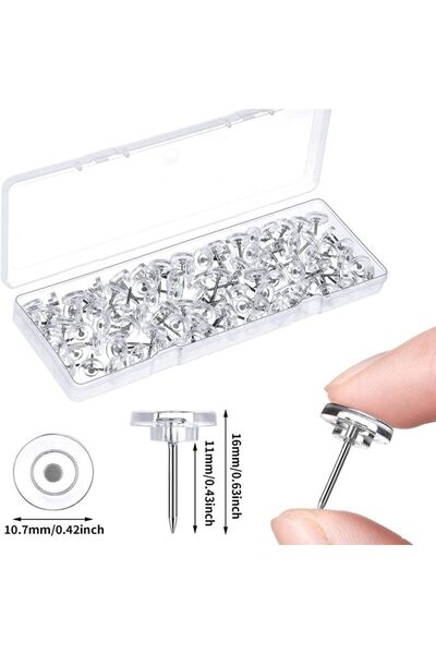 Choice 50PCS 50pcs Transparent Push Pins Thumb Tacks Thumbtack Map Cork Board...