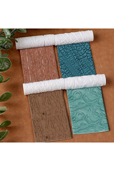 Choice قالب طين بوليمر ناعم ذو ملمس مموج على شكل جذع شجرة، عبوة من 4 قطع، منا...