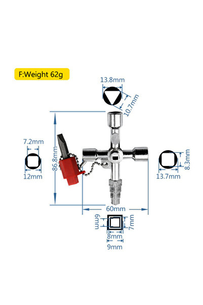 Choice6 F Multi Functional Elevator Key Wrench Elevator Water Meter Valve Mul...