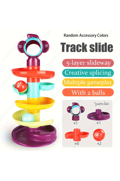Choice لعبة كرة متدحرجة، برج كرة متدحرجة حلزوني ملون، مسار تعليمي ممتع للأطفا...