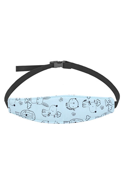 Choice مقعد سيارة أزرق للأطفال، دعامة رأس، حزام تثبيت لعربة الأطفال، قابل للت...