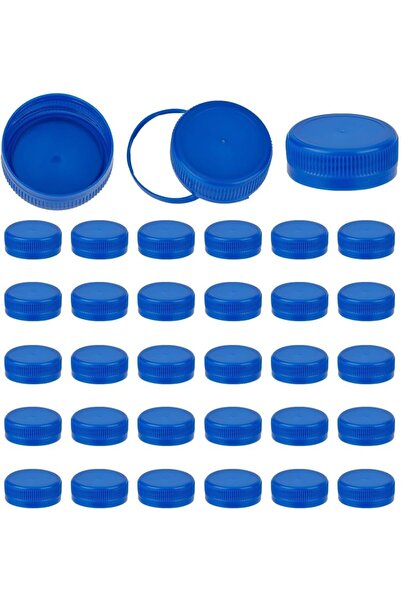 Choice AECH08-05841 50Pcs Plastic Bottle Caps Blue Screw-On Caps 37.5mm Inner...