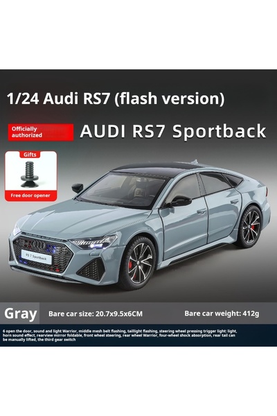 Choice1 سيارة أودي RS7 رمادية اللون، بمقياس 1:24، نموذج محاكاة، مصنوعة من سبي...