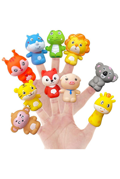 Choice 10 قطع من دمى الأصابع على شكل حيوانات صغيرة، ألعاب أطفال ناعمة، دمى أص...