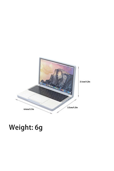 Choice Silver Admiring 1:12 Mini Alloy Laptop Computer for Cute Simulation & ...