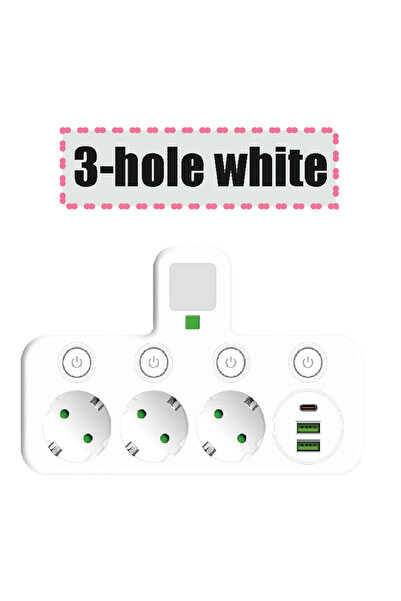 Choice 110-250V 3-hole white Wireless Wall Charger Sket with 3 AC Outlets +2 ...