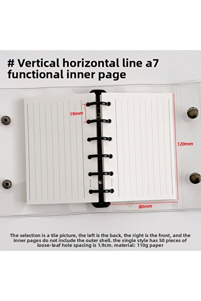 Choice4 6 ورق خاص A7 صفحة أساسية خط أفقي مربع فارغ خطة أسبوعية قائمة مهام كتا...