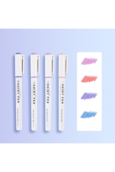 Choice Purple Shiny Pen Set 4 Colors Highlighter Pens Glitter Highlighter Mar...