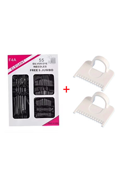 Choice 55pcs 55 Pieces Stainless Steel Big Eye Hand Sewing Needles Set with D...