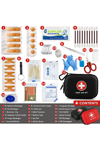 Choice طقم إسعافات أولية متعدد الأغراض، أسود اللون، حقيبة طبية محمولة للتخييم...