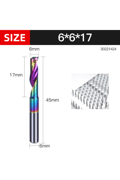 Choice24 30221424 HUHAO 3.175 4 6 8mm Single Flute End Mill HRC70 Aluminum Sp...