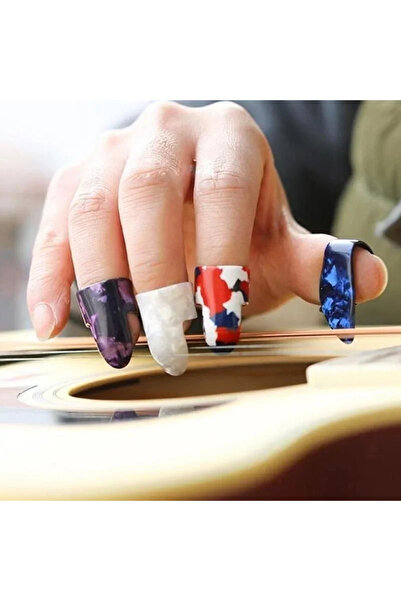 Choice مجموعة من 4 قطع من ريش العزف على الجيتار، تتضمن ريشة للأصابع، وريشة ال...