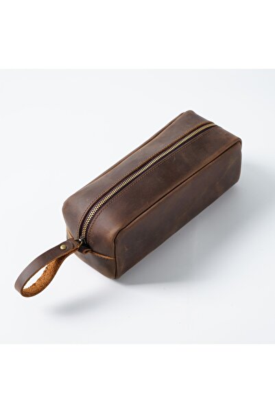 Choice Coffee Vintage Leather Pencil Case Bag Handmade Stationery Holder Zipp...