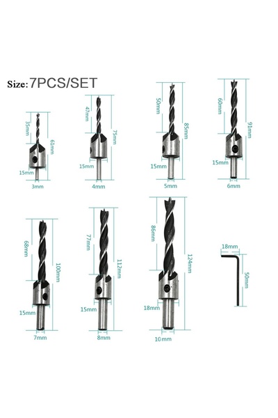 Choice 7Pcs STONEGO 4Pcs/7Pcs Countersink Drill Bits Countersunk Head Drillin...
