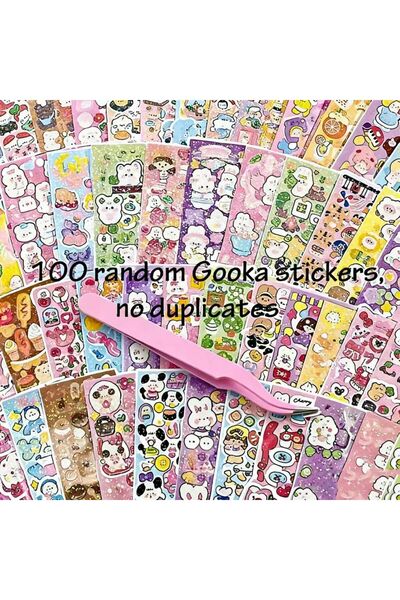 Choice S10077-A 100 قطعة/كيس ملصقات لامعة ثلاثية الأبعاد غير متكررة بتصميمات ...