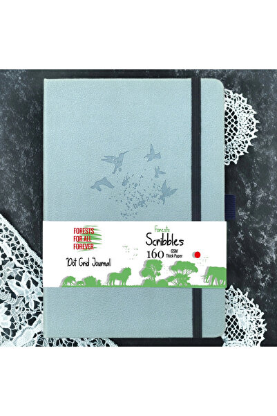 Choice دفتر ملاحظات A5 من الجلد الصناعي بنقاط شبكية، مزين برسومات طيور السماء...