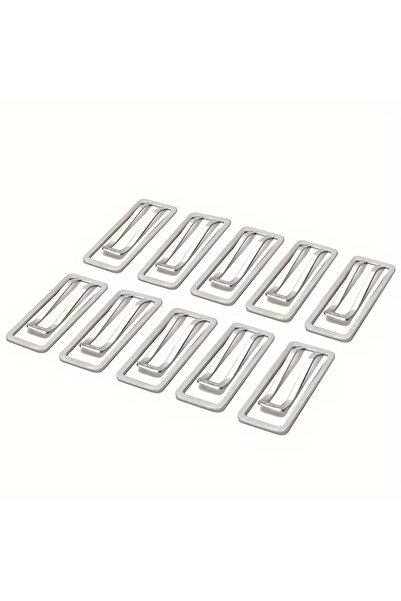 Choice Light Grey 10pcs Square Thickened Binder Clips - Metal Paper Clips - O...