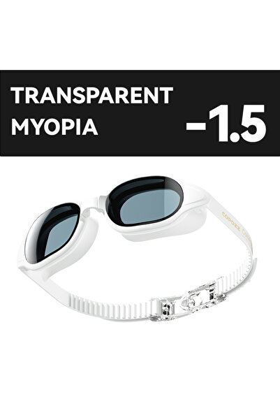 Choice نظارات سباحة جديدة من مايوبيا وايت - 1.5 أونصة، مناسبة للرجال والنساء،...