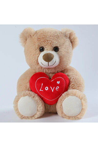 Choice دمية دب بني لطيفة على شكل قلب، 30 سم، دمية كلب محشوة مطبوعة بقلب أحمر،...