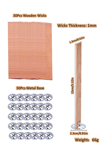 Choice 30 قطعة، 10/30/50 قطعة، فتائل خشبية لصنع شموع العلاج العطري بنفسك، رقا...