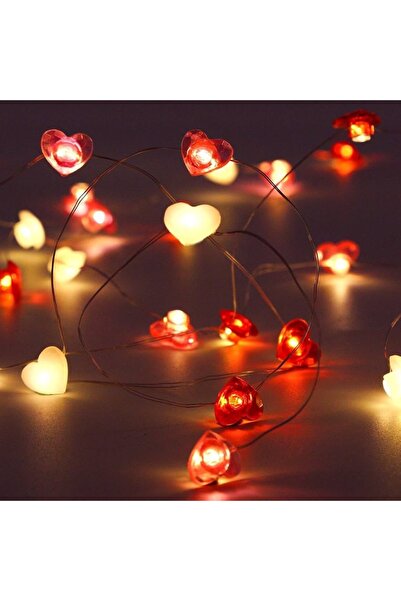 Choice White Red 1pc White Red Love Heart LED Light Plastic Valentine Day Str...