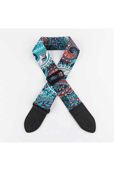 Choice KJ4-EP1-SL1-JTD Fashion Retro Ethnic Style Guitar Strap Adjustable Lea...