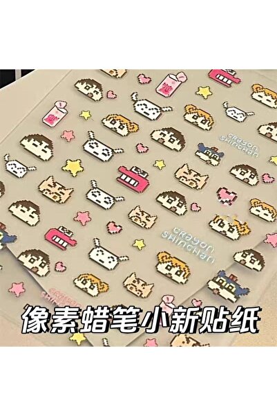 Choice ملصقات C Kawaii Crayon Shin Chan PET ملصقات لطيفة على شكل بكسل ياباني ...